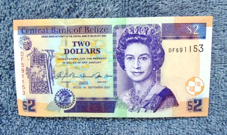 Free Belizean Two Dollar Bills